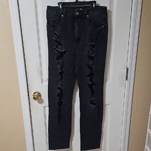 Fashion Nova Distressed Straight Leg Jeans